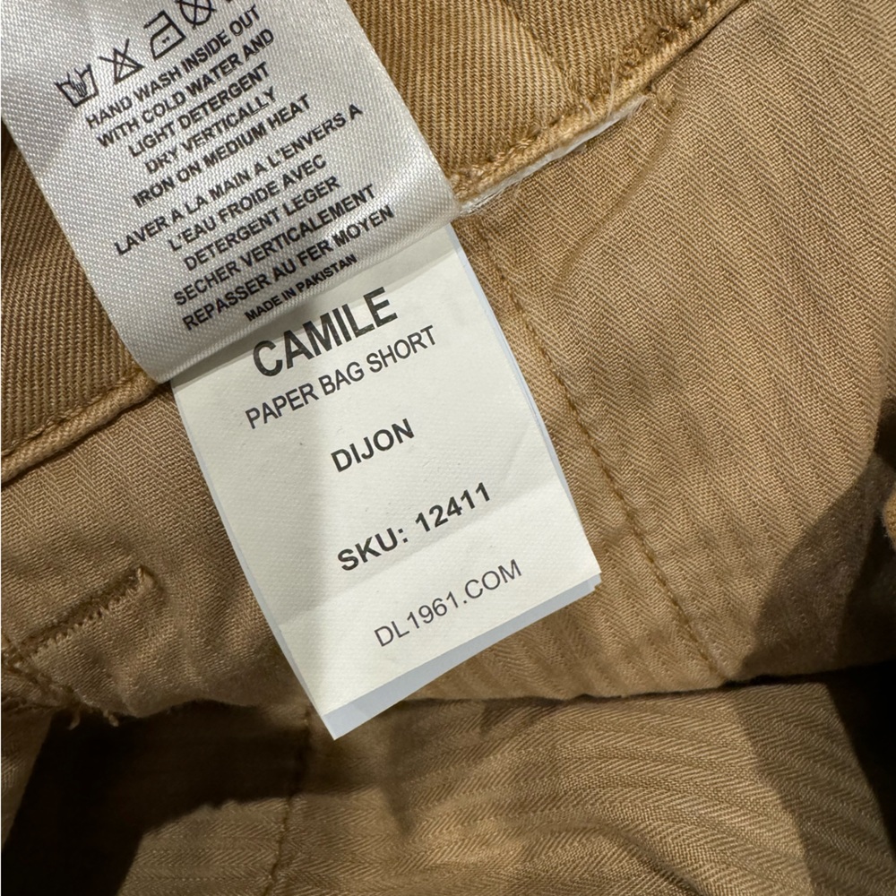 DL1961 Camile paperbag Short Women's Tan High-Waisted in Dijon size 29 - Picture 9 of 11